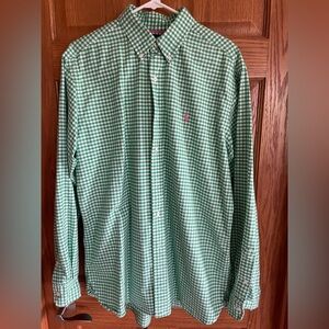 Ralph Lauren Green Casual Button Down Shirt Gingham